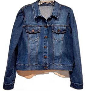 Sofia Jeans by Sofia Vergara Denim Jacket Stretch Puckered Shoulders Women's L